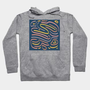 Afro 90's Pop Art Stripes - Blue Hoodie